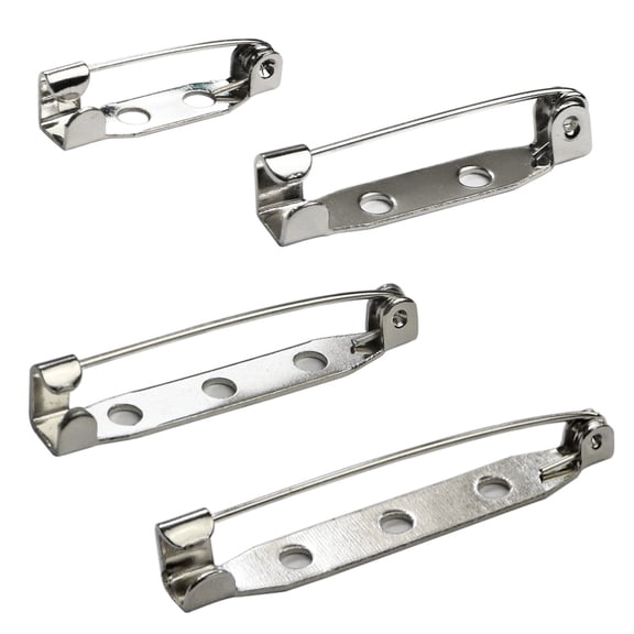 Bar Pins Brooch Clasp Pin Backs Safety Pin 120pcs Silver Name Tags, Badges (20mm 25mm 32mm 38mm)
