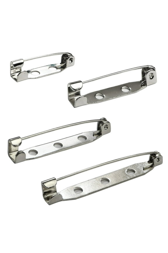 Bar Pins Brooch Clasp Pin Backs Safety Pin 120pcs Silver Name Tags, Badges (20mm 25mm 32mm 38mm)