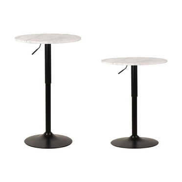 Homall Bistro Pub Table Round Bar Height Cocktail Table Metal Base MDF ...
