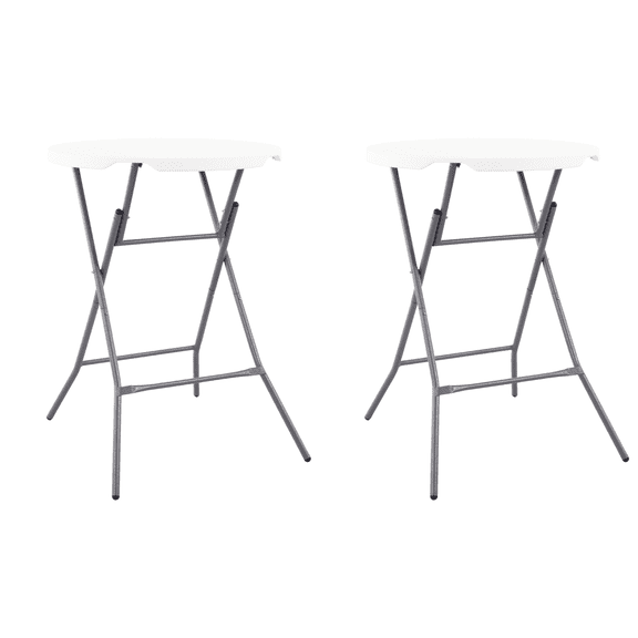 Naomi Home 32" Round High Top Folding Cocktail Table - Portable Bar Height Table with Removable Legs, Ideal for Indoor and Outdoor Events, Parties, Weddings, Banquets, and Commercial Use Set of 2