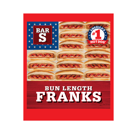 Bar-S Fully Cooked Hot Dogs, Bun Length Franks, 48 oz Family Pack ...