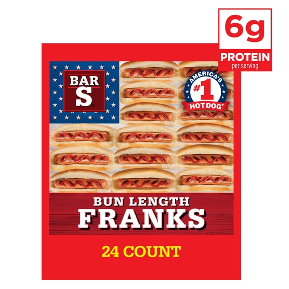 BarS Classic BunLength Franks, 24-Count, 3 lb Family Pack