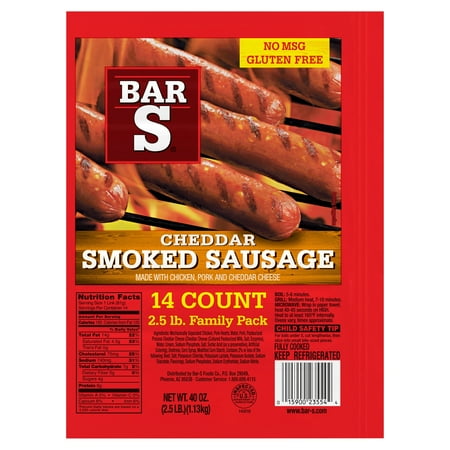 Bar S Cheddar Smoked Sausage Links, 40 oz (2.5 lb.) (Refrigerated)
