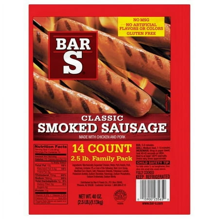 Bar-S Classic Smoked Sausage, 14 Count, 40oz