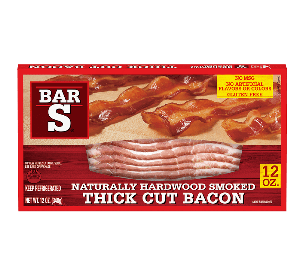 Bar-S Natural Hardwood Smoked Thick Cut Bacon, 12oz