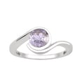 thumbnail image 1 of Bar Set Solitaire 6mm Round Tanzanite Gemstone 925 Sterling Silver Women Ring, 1 of 7