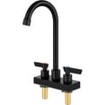 thumbnail image 1 of Bar Sink Faucet 4 Inch Center Deck Mount,2 Hole Prep Sink Faucet Dual Handles Commercial Utility Laundry Kitchen,Matte Black, 1 of 18