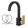 thumbnail image 1 of Bar Sink Faucet Single Hole: WOWOW Bar Sink Faucet Black and Gold, Stainless Steel Wet Bar Faucet with Single Handle for Kitchen Bathroom RV Restroom Sink, 1 of 7