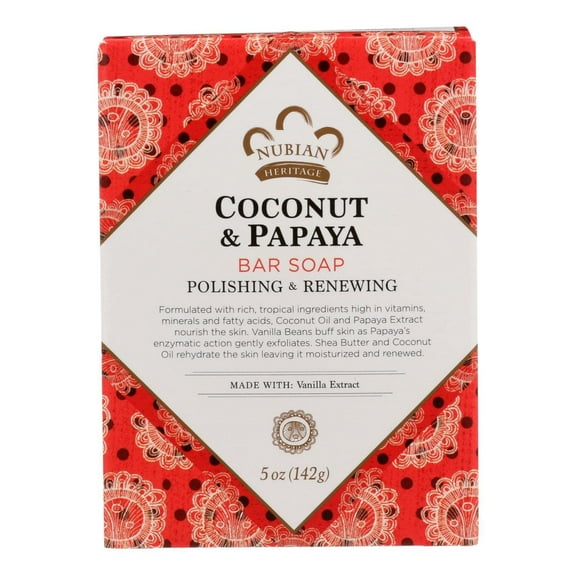 Nubian Heritage Coconut And Papaya Soap With Vanilla Beans - 5 Oz