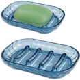 thumbnail image 1 of Bar Soap Dish Holder, Plastic Clear Waterfall Soap Tray Dryer, Self Draining for Shower, Kitchen Sink, Bathroom Counter, 1 of 4