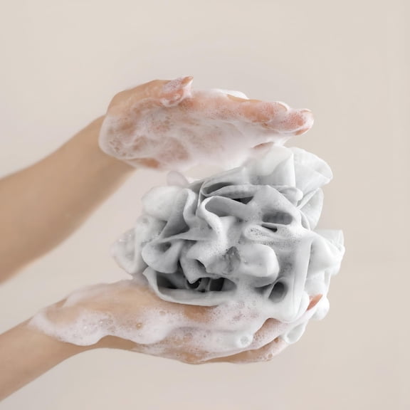 Bar Soap Loofah Pouch 2 In 1 Drawstring Loofah Soap Exfoliation Mesh Shower Ball For Cleansing And