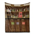 thumbnail image 1 of Bar Soft Flannel Fleece Throw Blanket, Nightclub Pub Scene Tavern Venue with Alcohol Bottles Beverage Booze Fun Times, Cozy Plush for Indoor and Outdoor Use, 60" x 80", Multicolor, by Ambesonne, 1 of 5