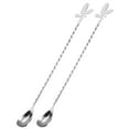 thumbnail image 1 of Bar Spoon Cocktail Mixing Spoon, 2Pack 12" Stainless Steel With Spiral Pattern for Coffee Beverage, Silver, 1 of 6