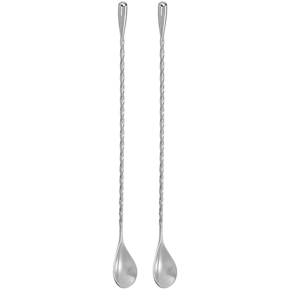 Bar Spoon, Cocktail Mixing Spoon, Long Spoons for Stirring, Bar Long Spoon with Spiral Pattern, Spiral Stir Spoon for Bartenders, Home Bar Mixing Cocktail Making, 2 Pcs, 7.87x1.1"