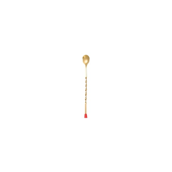 Bar Spoon, Twisted Pattern Long Handle Cocktail Mixing Spoon, 304 Stainless Steel Stirrer for Home Bar, Professional Bartender Drinks and Milkshake Mixing, Gold