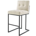 thumbnail image 1 of Bar Stool Chair Barstool, Beige Black, Velvet, Modern Contemporary, Bar Kitchen Pub Cafe Bistro Hotel Restaurant Hospitality, 1 of 8