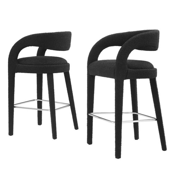 Bar Stool Chair Barstool, Black, Fabric, Pub Cafe Bistro Dining Kitchen Hospitality Restaurant, Modern Contemporary HB35950