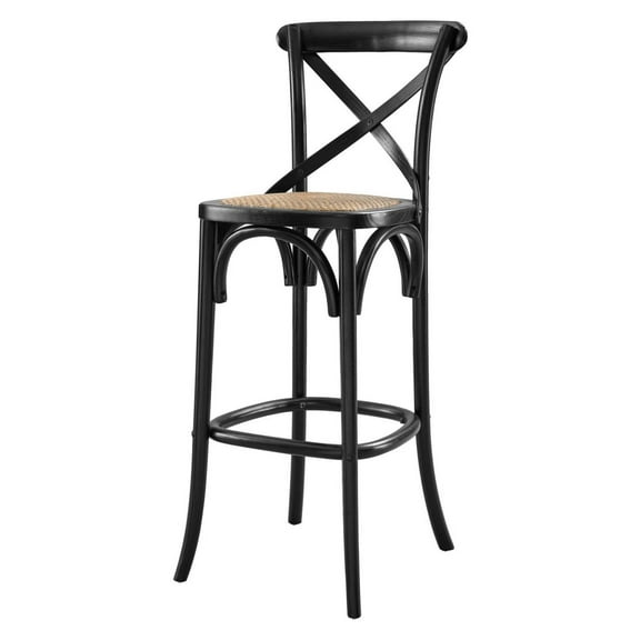 Bar Stool Chair Barstool, Black, Wood, Pub Cafe Bistro Dining Kitchen Hospitality Restaurant, Modern Contemporary HB33944