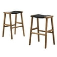 thumbnail image 1 of Bar Stool Chair Barstool, Set of 2, Walnut Black, Wood, Pub Cafe Bistro Dining Kitchen Hospitality Restaurant, Modern Contemporary HB36090, 1 of 10