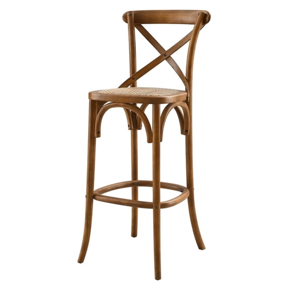 Bar Stool Chair Barstool, Walnut, Wood, Pub Cafe Bistro Dining Kitchen Hospitality Restaurant, Modern Contemporary HB33947