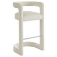 thumbnail image 1 of Bar Stool Chair Barstool, White, Velvet, Bar Pub Cafe Bistro Dining Kitchen Hospitality Restaurant, Modern Contemporary, HB37624, 1 of 9