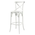 thumbnail image 1 of Bar Stool Chair Barstool, White, Wood, Pub Cafe Bistro Dining Kitchen Hospitality Restaurant, Modern Contemporary HB33833, 1 of 11