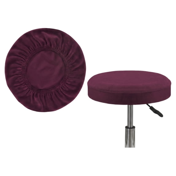 Bar Stool Cover, Circular Elastic Chair Seat Protector for Pub Counter and Dining Furniture Cushion for Home and Bistro Decorating with Breathable Fabric Material Wine