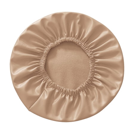 Bar Stool Cover PU Leather Elastic Stool Slipcover Round Seat Cushion Sleeve Light Brown