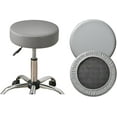 thumbnail image 1 of Bar Stool Cover Waterproof Round Seat Cushion Cover Stretch Barstool Slipcovers Set of 2 PU Leather Bar Chair Covers Grey, 1 of 14