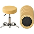 thumbnail image 1 of Bar Stool Cover Waterproof Round Seat Cushion Cover Stretch Barstool Slipcovers Set of 4 PU Leather Bar Chair Covers Yellow, 1 of 14