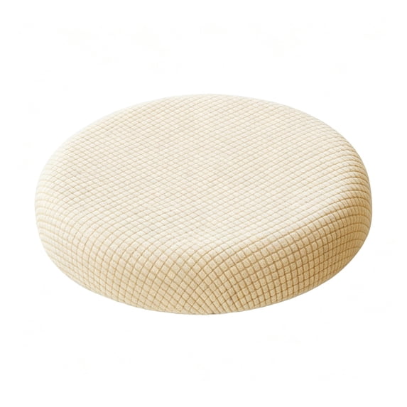 Bar Stool Covers, 11.8-13.8 inch Soft Round Stool Seat Cover, Nonslip Washable Fabric Slipcover Seat Cushion with Elastic Pad, Removable Stool Protector, Comfortable Seating Accessories, 1 Pc