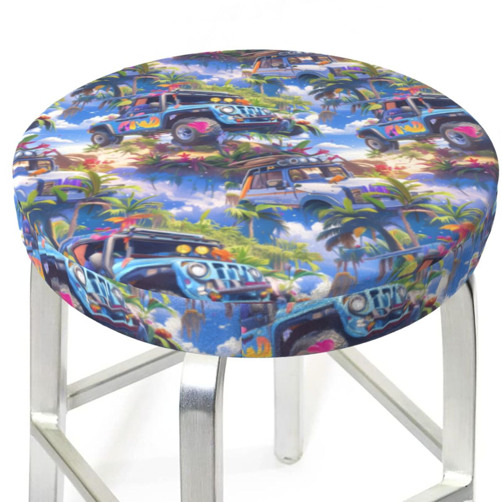 Bar Stool Covers, 1214 Inch Bar Stool Covers round, coconut tree SUV
