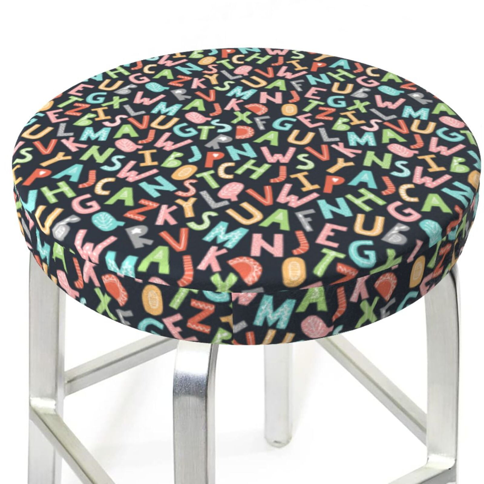 Bar Stool Covers, Alphabet NonSlip Bar Stool Seat Covers, Washable Bar