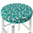 Bar Stool Covers, Boston terrier puppy dog green NonSlip Bar Stool