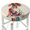 Bar Stool Covers, Colorful Dachshund Art NonSlip Bar Stool Seat Covers