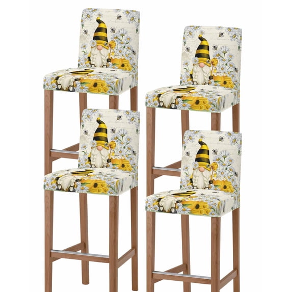 Bar Stool Covers Gnome Bar Chair Cover Set of 4 Stretch Elastic Chair ...