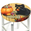 Bar Stool Covers, Halloween Cute Candy Black Cat NonSlip Bar Stool