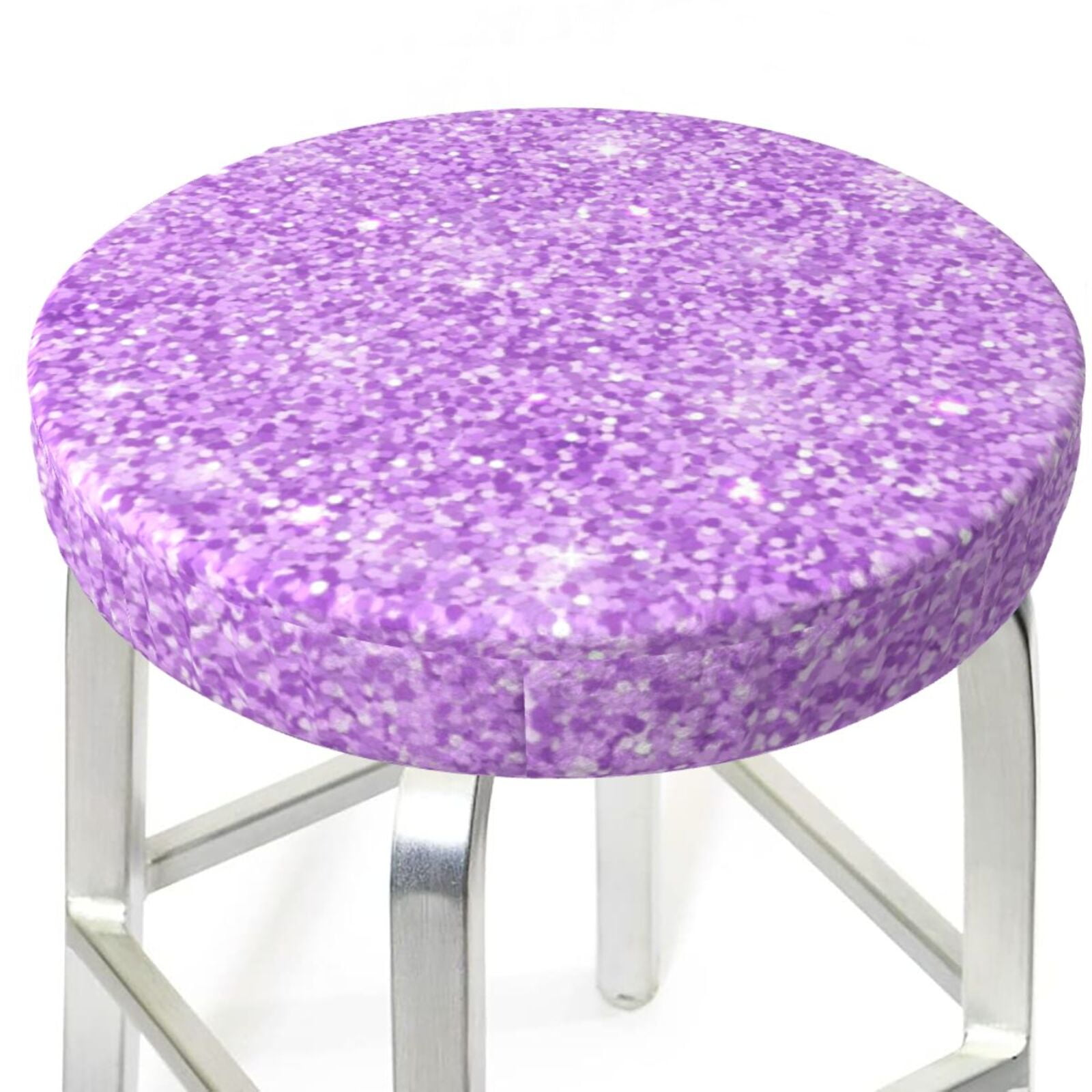 Bar Stool Covers, Lilac Glittering NonSlip Bar Stool Seat Covers 1214