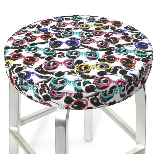 Bar Stool Covers, Panda And Glasses NonSlip Bar Stool Seat Covers 12