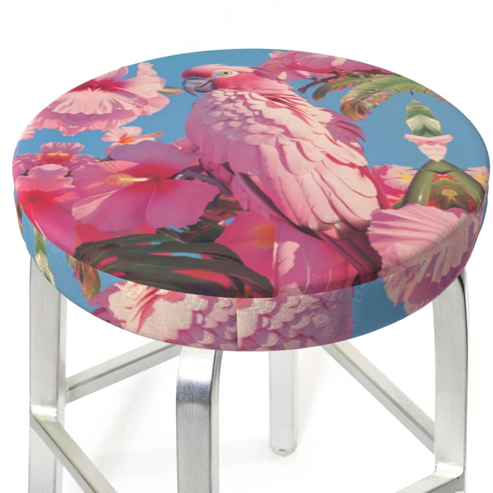 Curated visual reference: Picture Idea: Bar Stool Covers Pink Parrot Tropical Blossoms Non Slip Bar