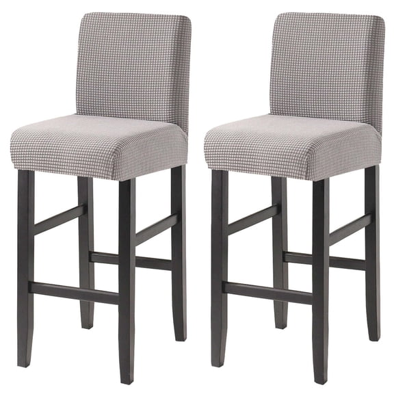Bar Stool Covers, Plaid Furniture Chair Seat Cover Stretch Barstool Slipcover Dining Chair Covers Machine Washable for Living Room