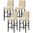 thumbnail image 1 of Bar Stool Covers, Plaid Furniture Chair Seat Cover Stretch Barstool Slipcover Dining Chair Covers Machine Washable for Living Room-White-Set of 4, 1 of 8