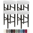thumbnail image 1 of Bar Stool Covers Rectangle Set of 4/2/1 Saddle Bar Stool Covers Slipcover Stool Cushion Covers Stretch Vanity Stool Cover Washable Counter Stool Chair Covers slipcover,White,4pcs, 1 of 8