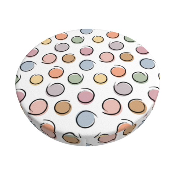 Bar Stool Covers Round, Abstractly Circles Bar Stool Cushion Covers Seat Cushion With Elastic Bands, Chairs Covers For Kitchen Dining Room 12-14 Inch