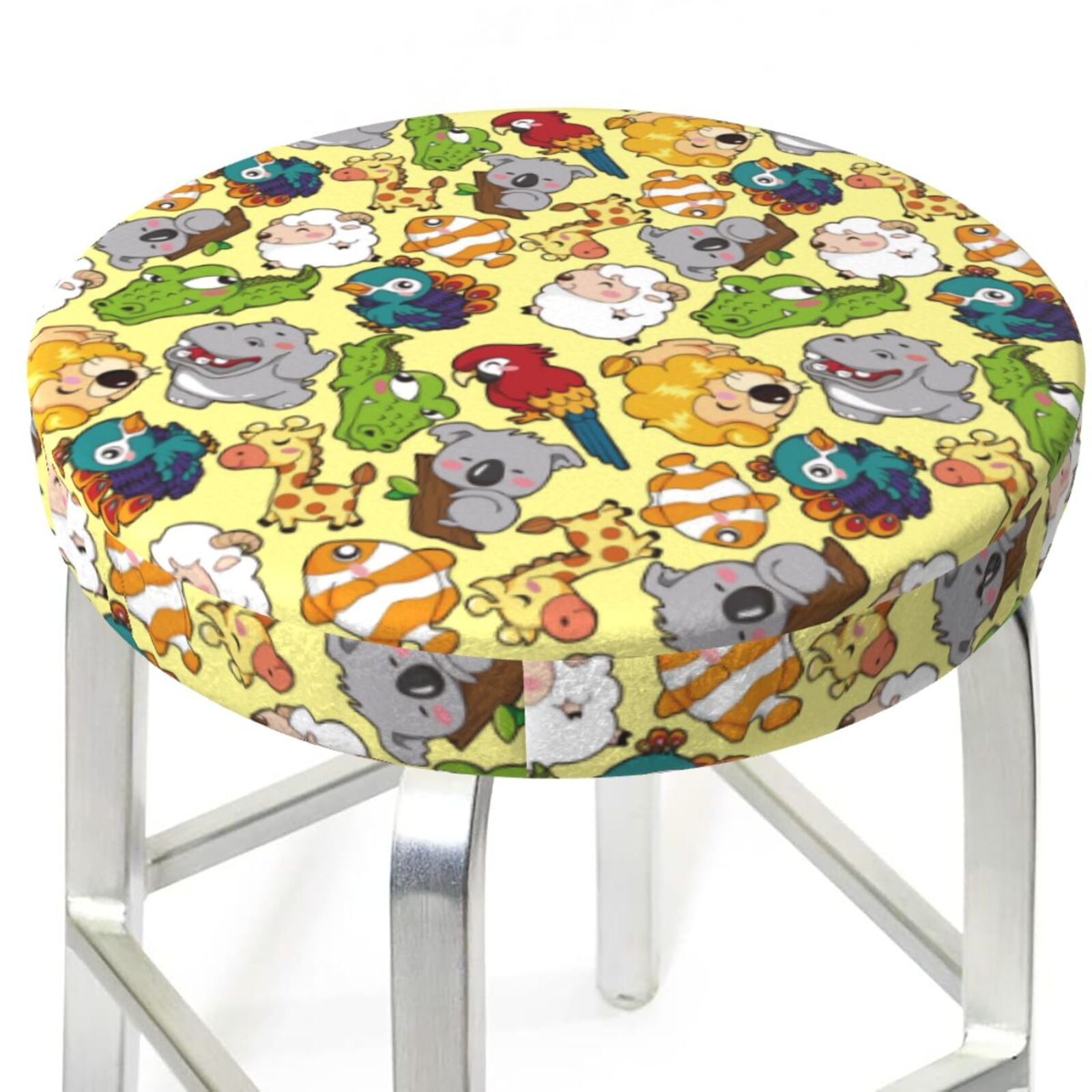 Bar Stool Covers Round Animals AntiSlip Soft Round Chair Cove with