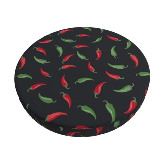 Bar Stool Covers Round, Bell Pepper Red Bar Stool Cushion Covers Seat Cushion With Elastic Bands, Chairs Covers For Kitchen Dining Room 12-14 Inch