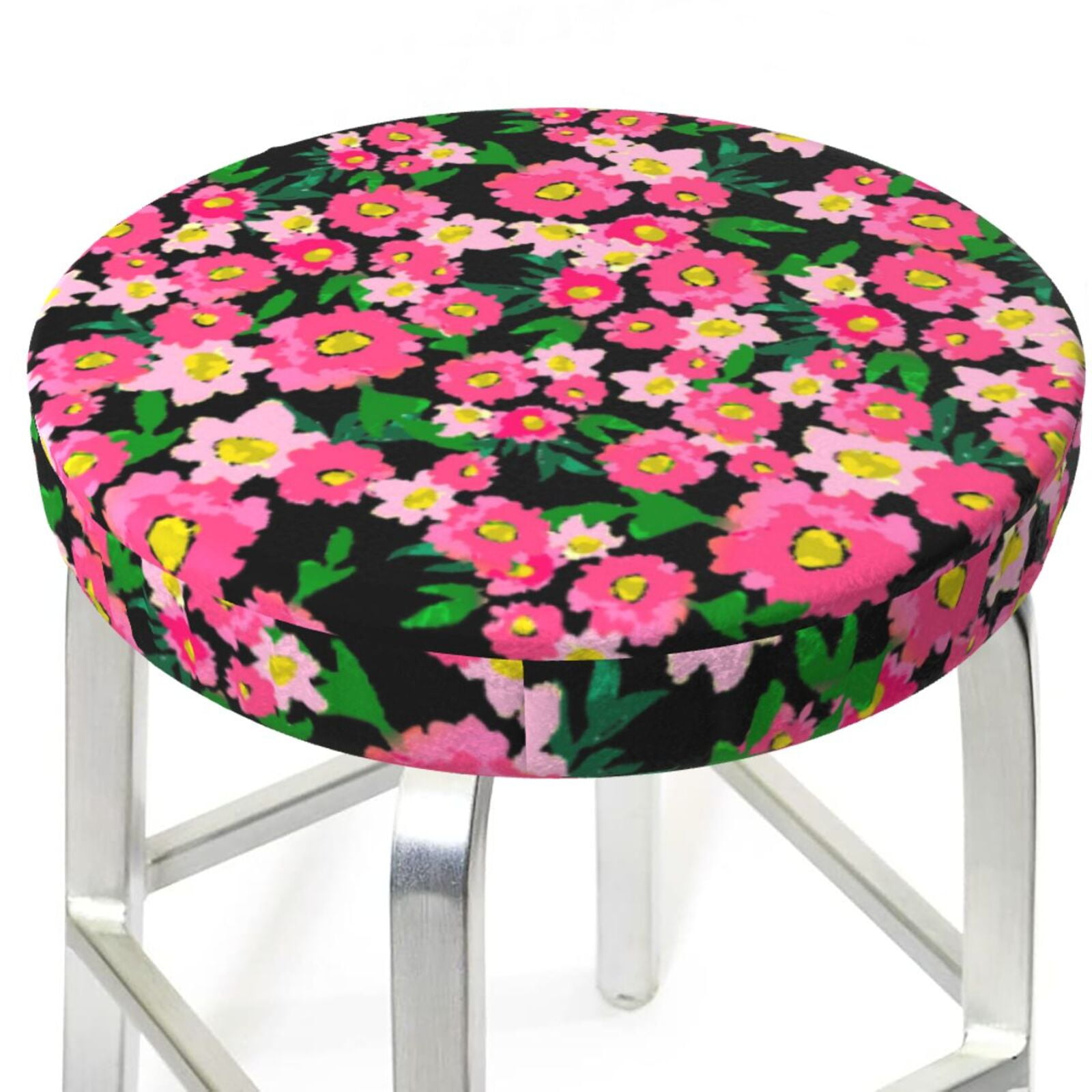 Bar Stool Covers Round, Blooming Meadow Funny Bar Stool Cushion Covers