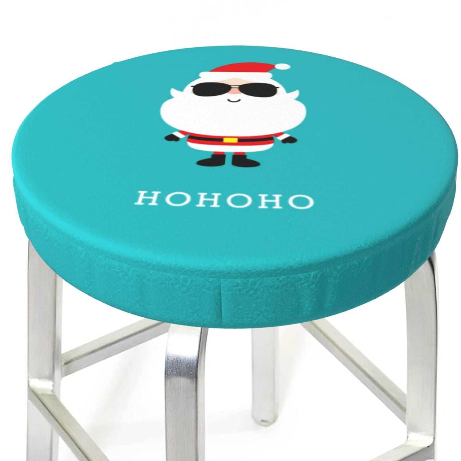 Bar Stool Covers Round, Cute Santa Claus Funny Bar Stool Cushion Covers