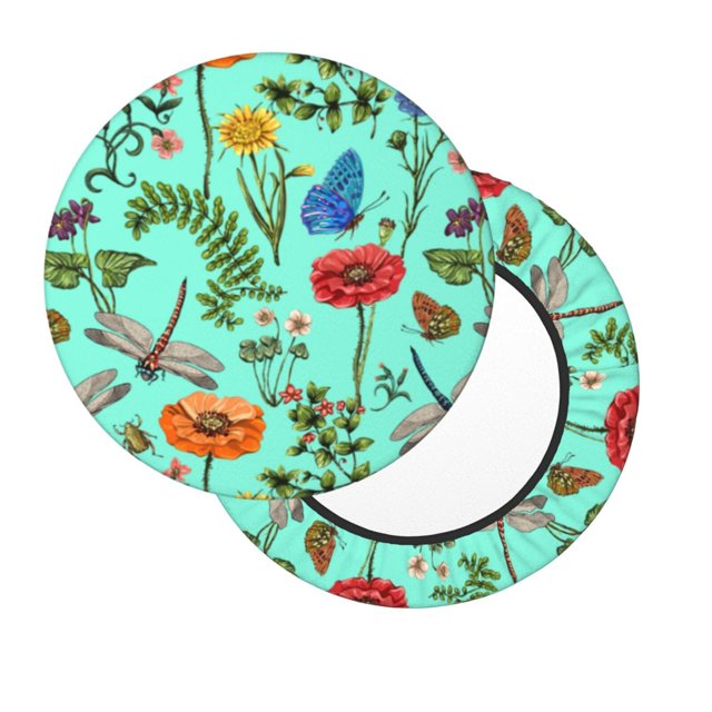 Bar Stool Covers Round Dragonfly Butterfly Flower Soft AntiSlip