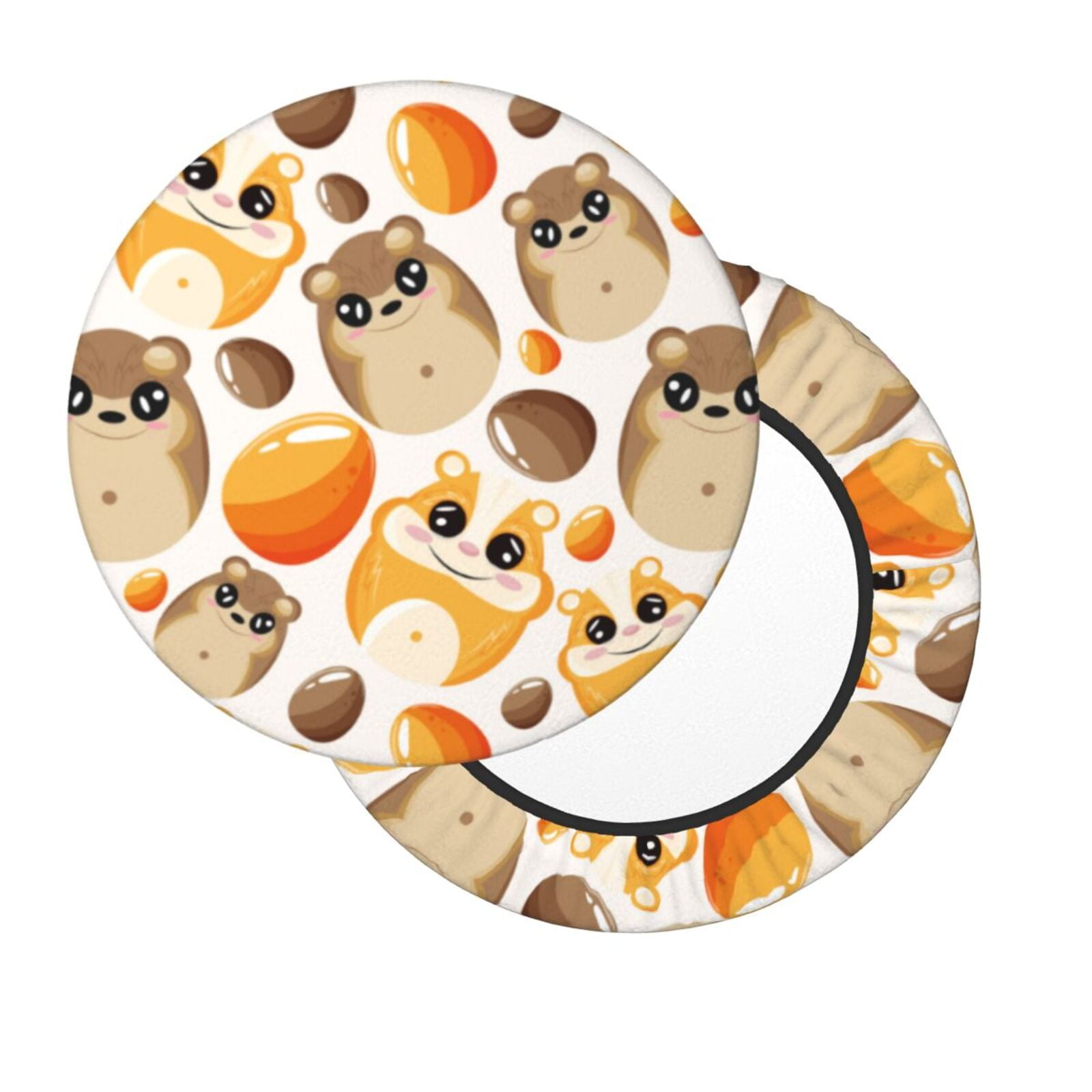 Image showcasing Bar Stool Covers Round - Glamorous Cute Cartoon Hamster Soft Anti-Slip ...